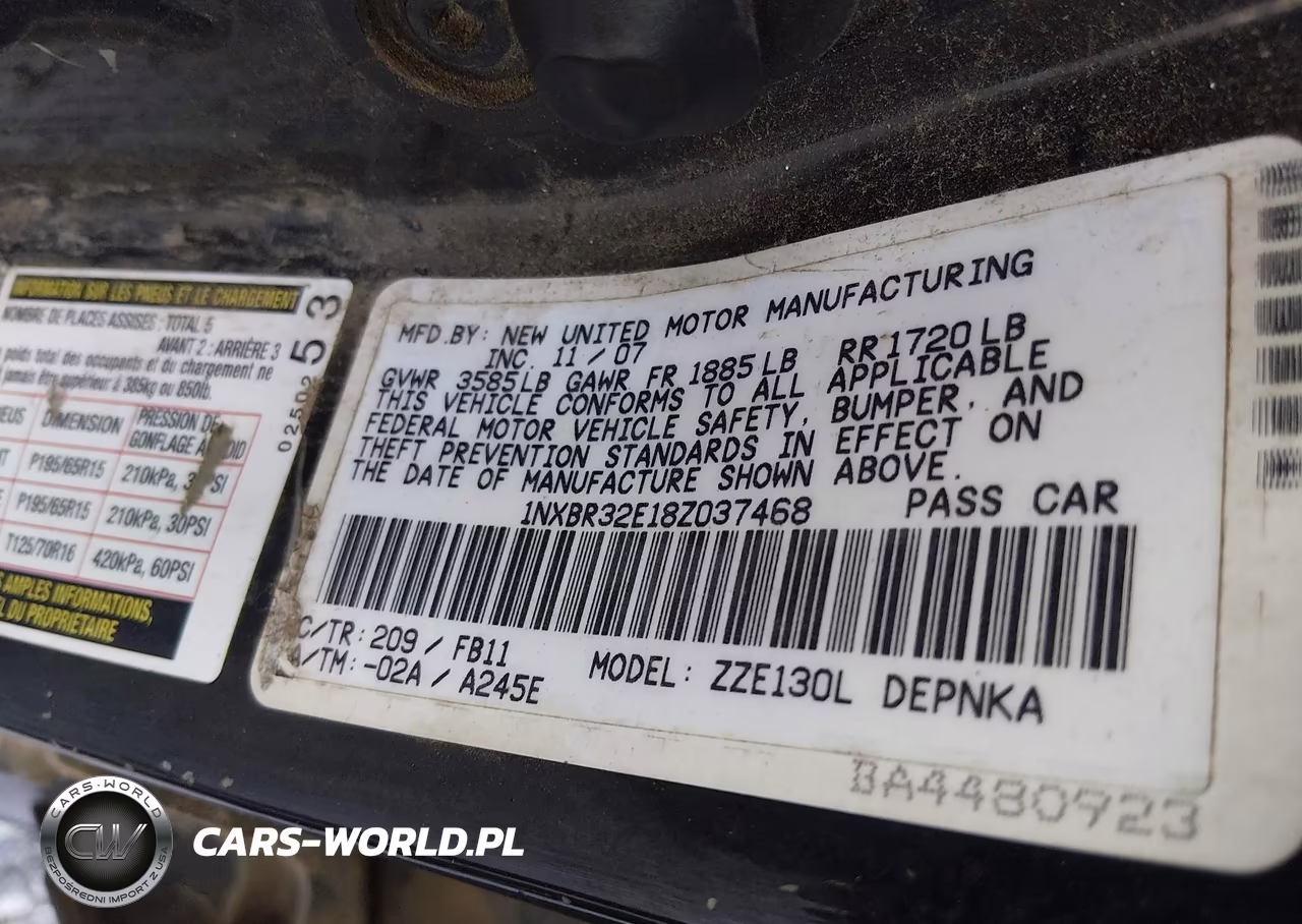 2008 Toyota Corolla Le VIN:1NXBR32E18Z037468 - 9