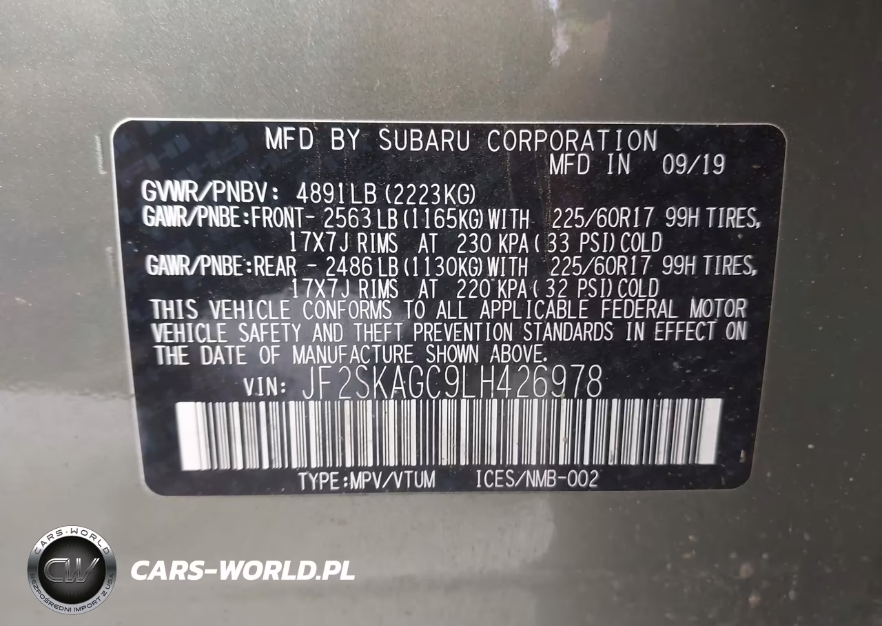 2020 Subaru Forester Premium VIN:JF2SKAGC9LH426978 - 9