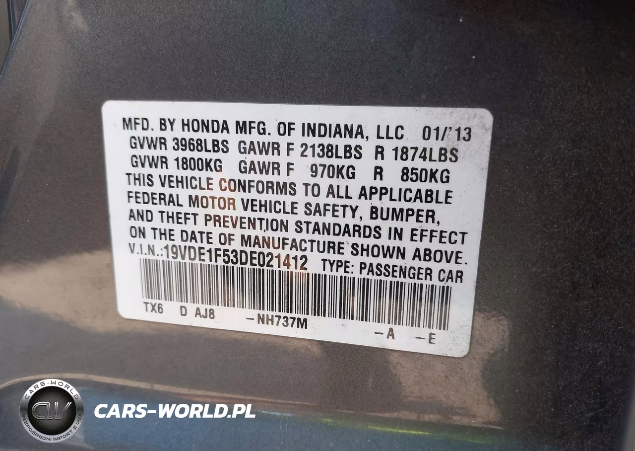 2013 Acura Ilx 2.0L VIN:19VDE1F53DE021412 - 9