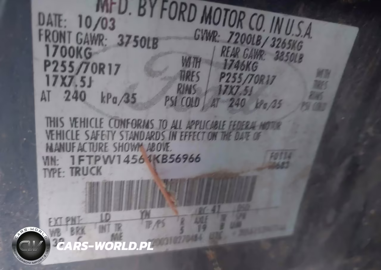 2004 Ford F-150 Fx4-Lariat-Xlt VIN:1FTPW14564KB56966 - 9