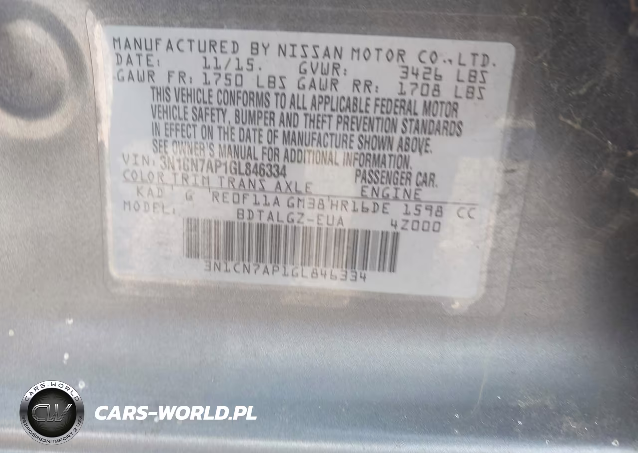 2016 Nissan Versa 1.6 Sl VIN:3N1CN7AP1GL846334 - 9