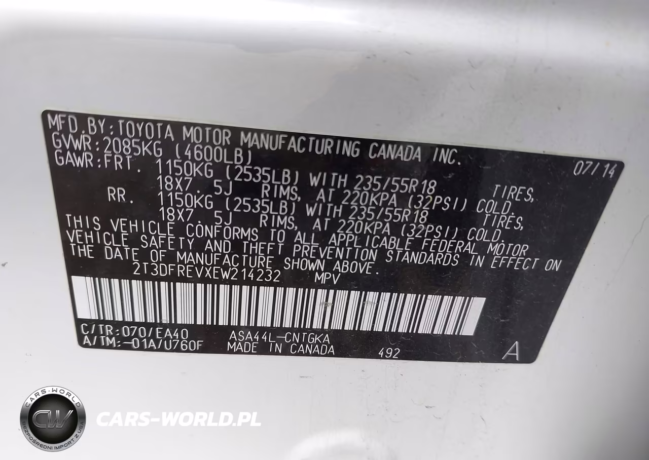 2014 Toyota Rav4 Limited VIN:2T3DFREVXEW214232 - 9