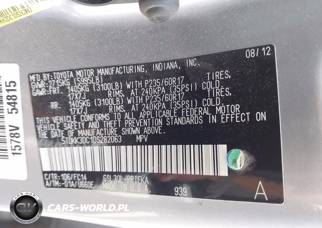 2013 Toyota Sienna Le V6 8 Passenger VIN:5TDKK3DC1DS282063 - 9