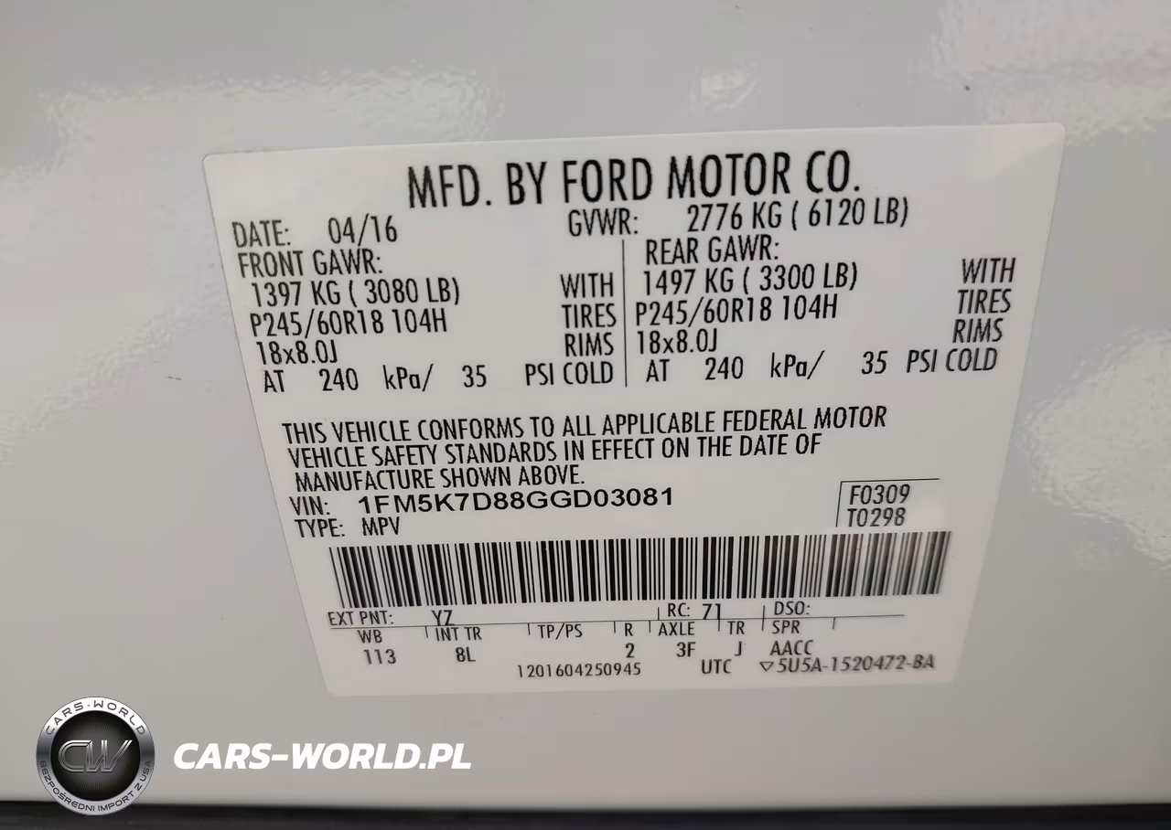 2016 Ford Explorer Xlt VIN:1FM5K7D88GGD03081 - 9