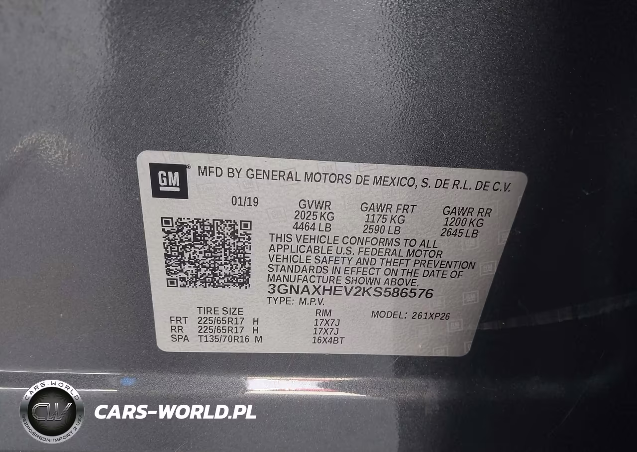 2019 Chevrolet Equinox Ls VIN:3GNAXHEV2KS586576 - 9