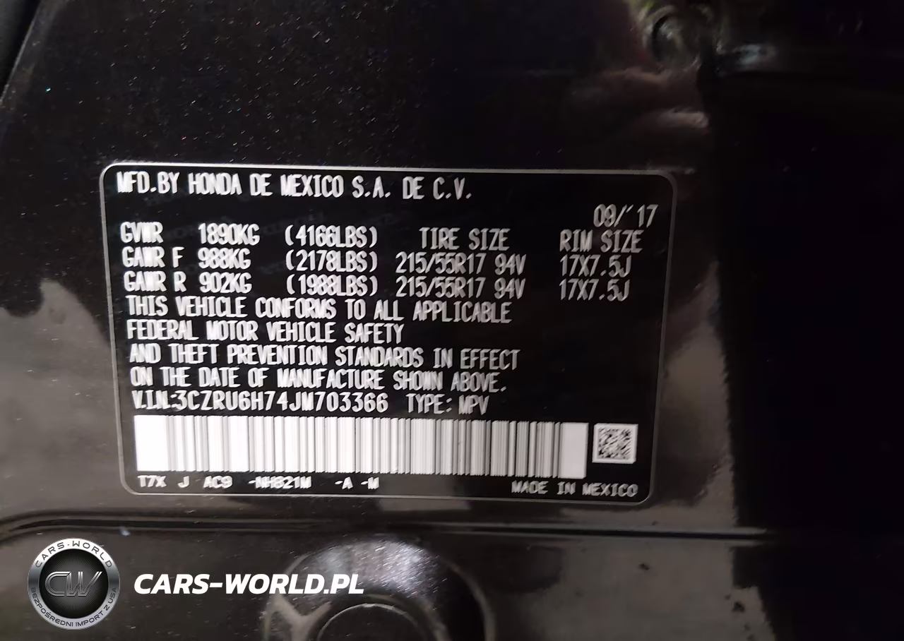 2018 Honda Hr-V Ex-L VIN:3CZRU6H74JM703366 - 9
