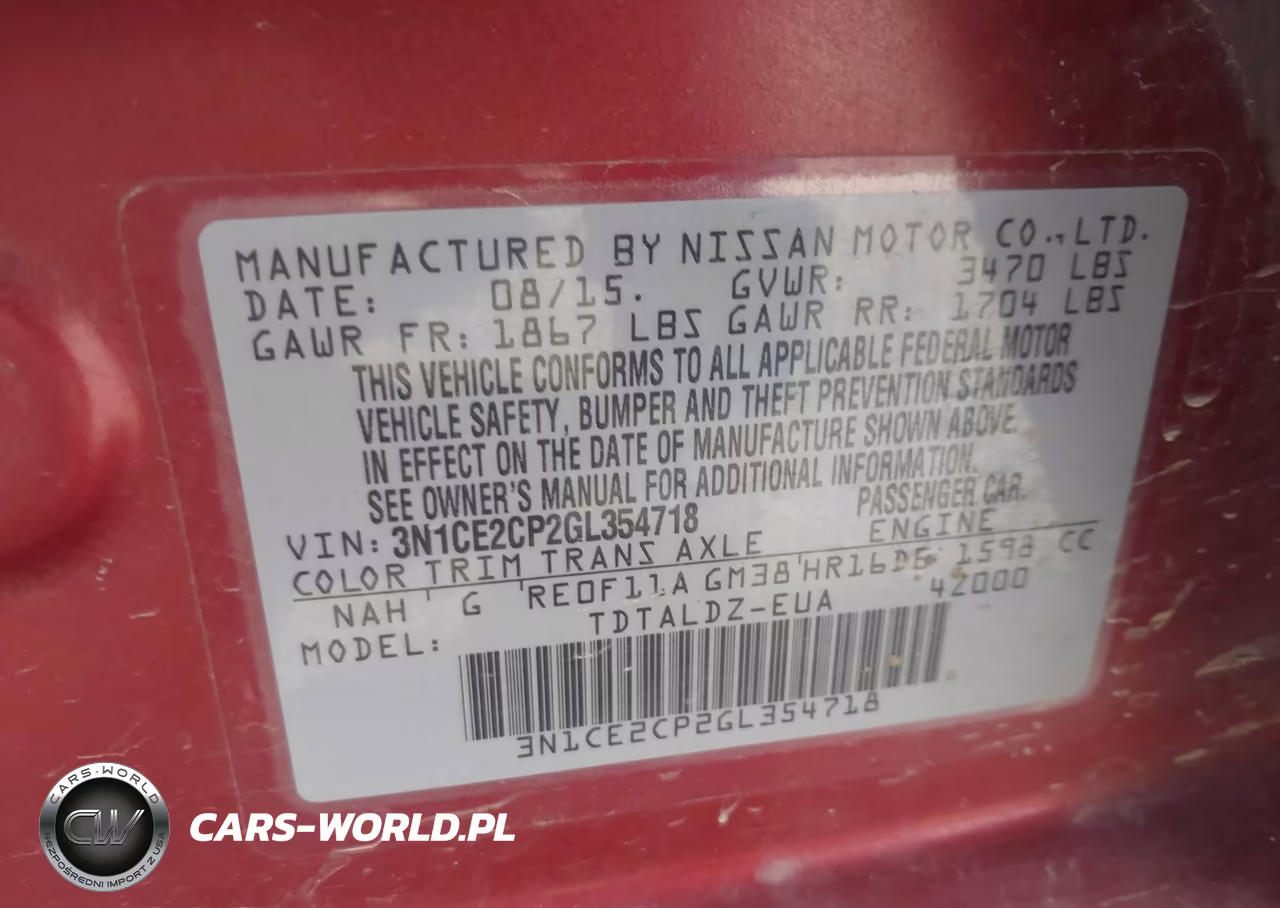 2016 Nissan Versa Note S (Sr)-S Plus-Sl-Sr-Sv VIN:3N1CE2CP2GL354718 - 9