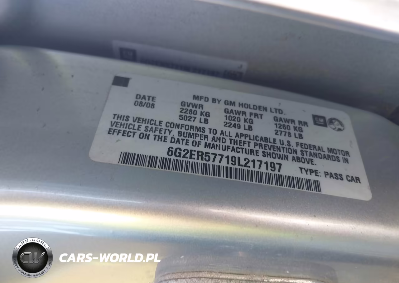 2009 Pontiac G8 VIN:6G2ER57719L217197 - 9