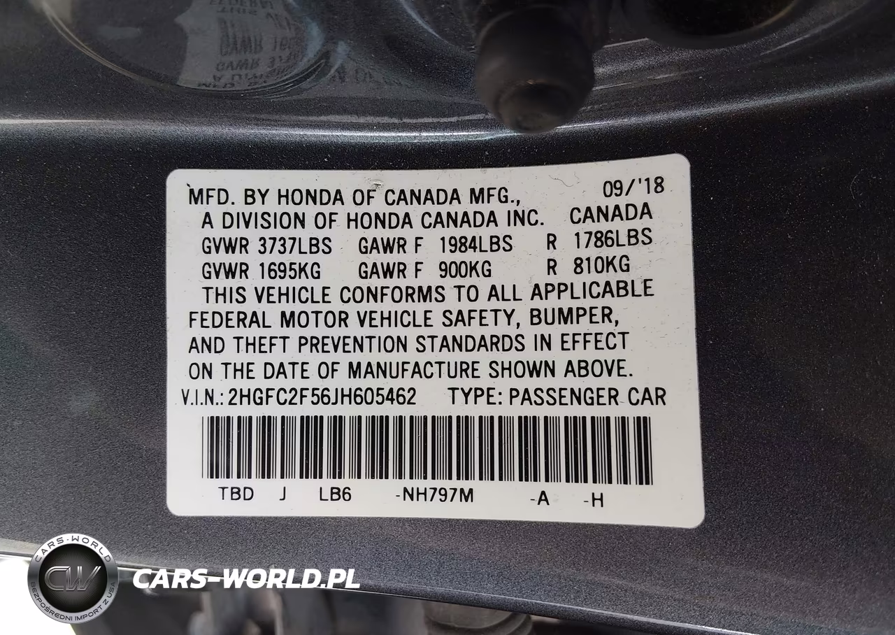 2018 Honda Civic Lx VIN:2HGFC2F56JH605462 - 9
