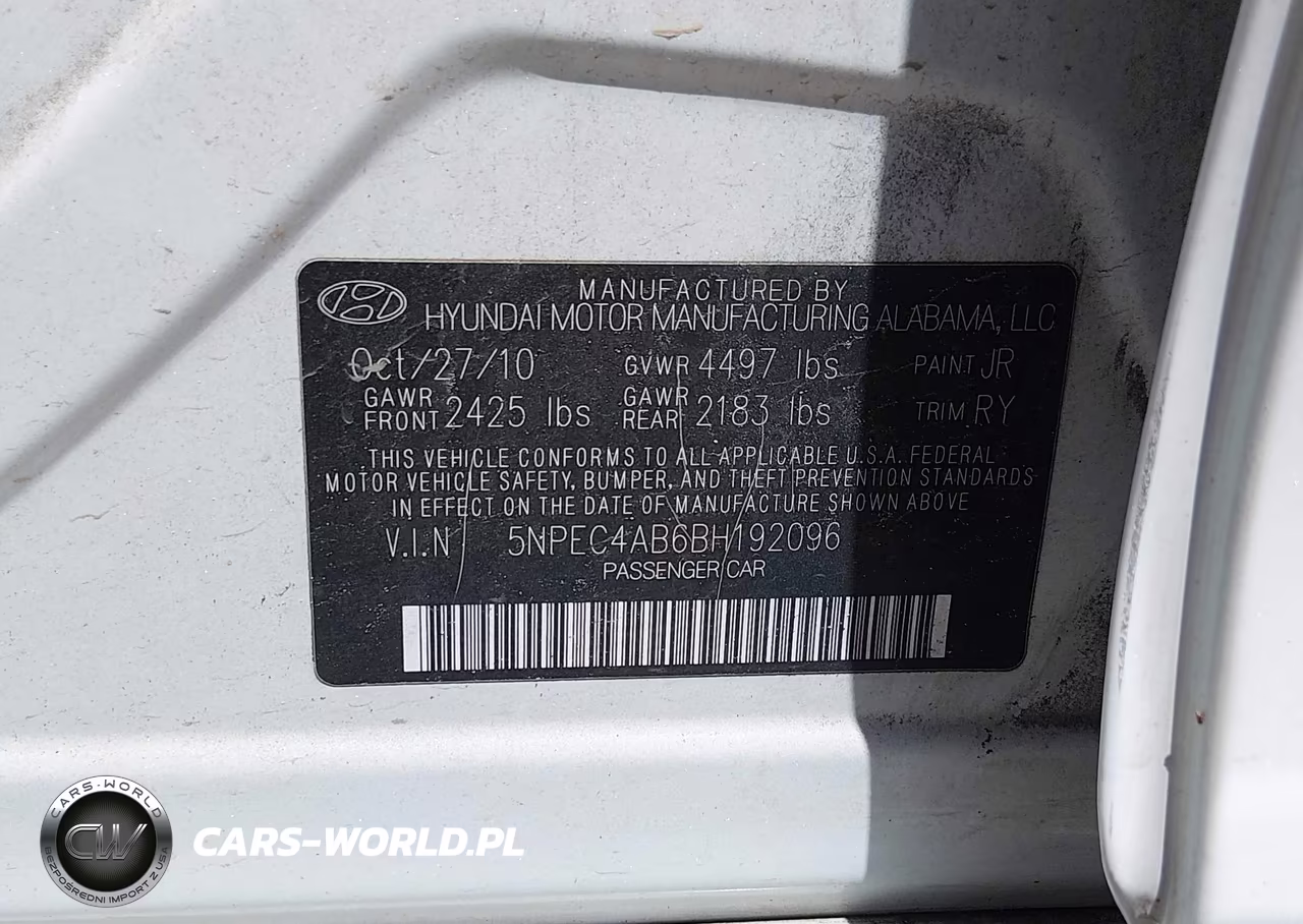 2011 Hyundai Sonata Se 2.0T VIN:5NPEC4AB6BH192096 - 9