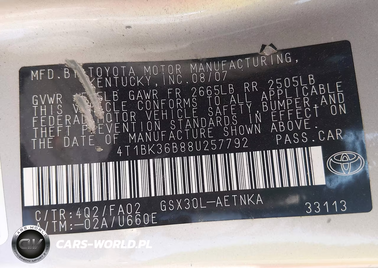 2008 Toyota Avalon Xl VIN:4T1BK36B88U257792 - 9