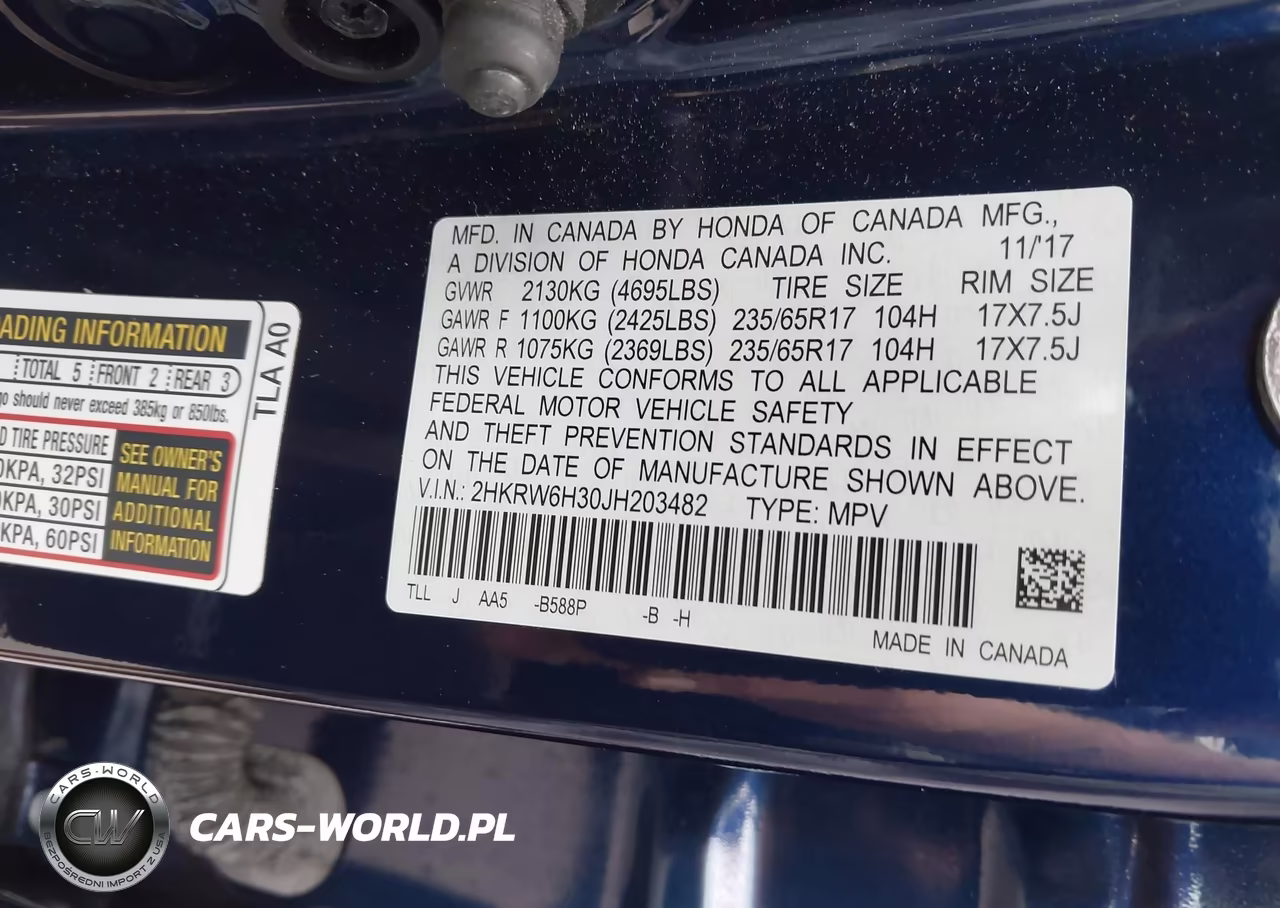 2018 Honda Cr-V Lx VIN:2HKRW6H30JH203482 - 9