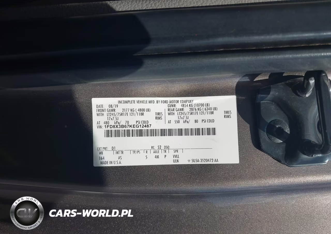 2019 Ford F-350 Xl VIN:1FD8X3B67KEG12487 - 9