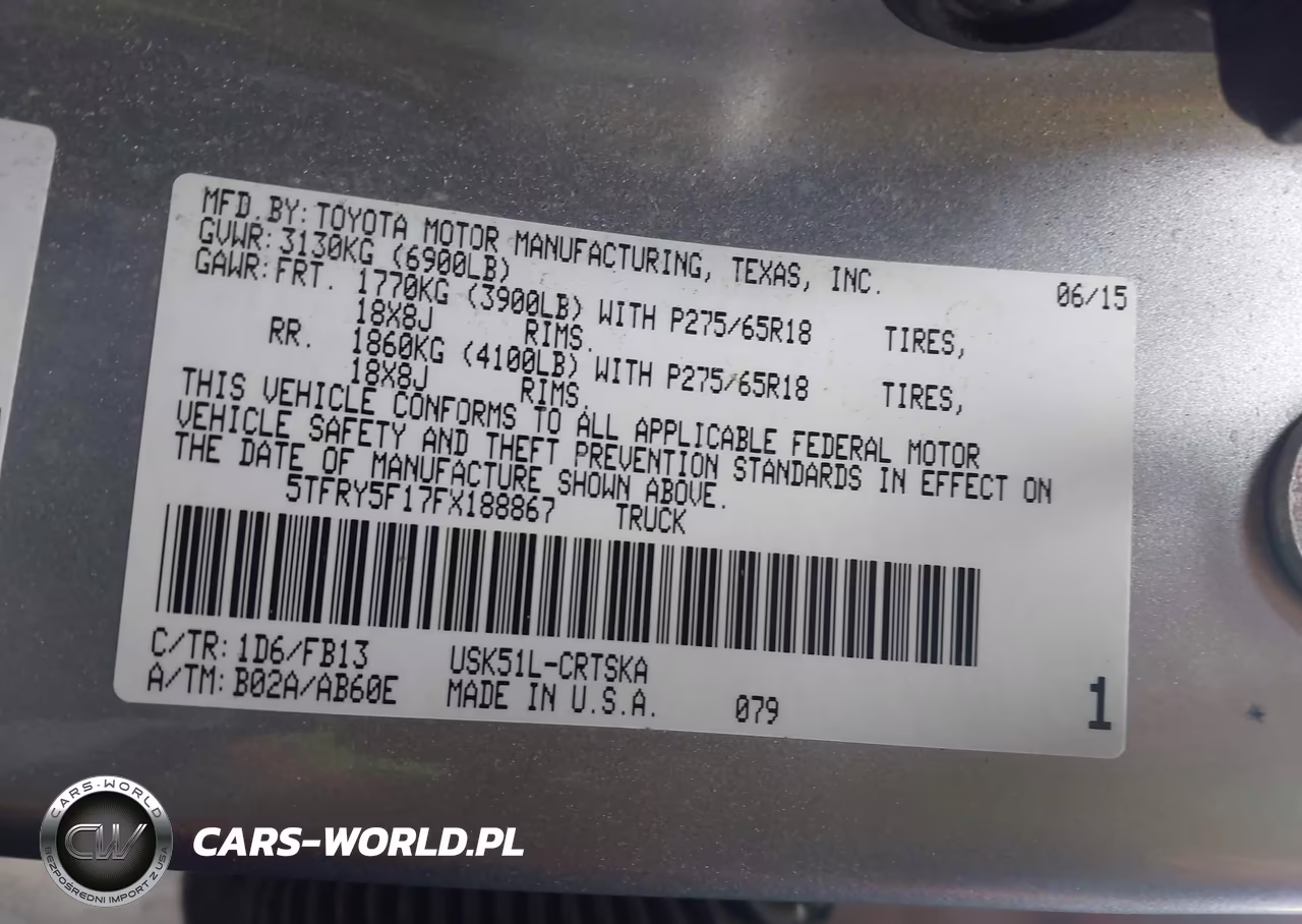 2015 Toyota Tundra Sr 5.7L V8 VIN:5TFRY5F17FX188867 - 9