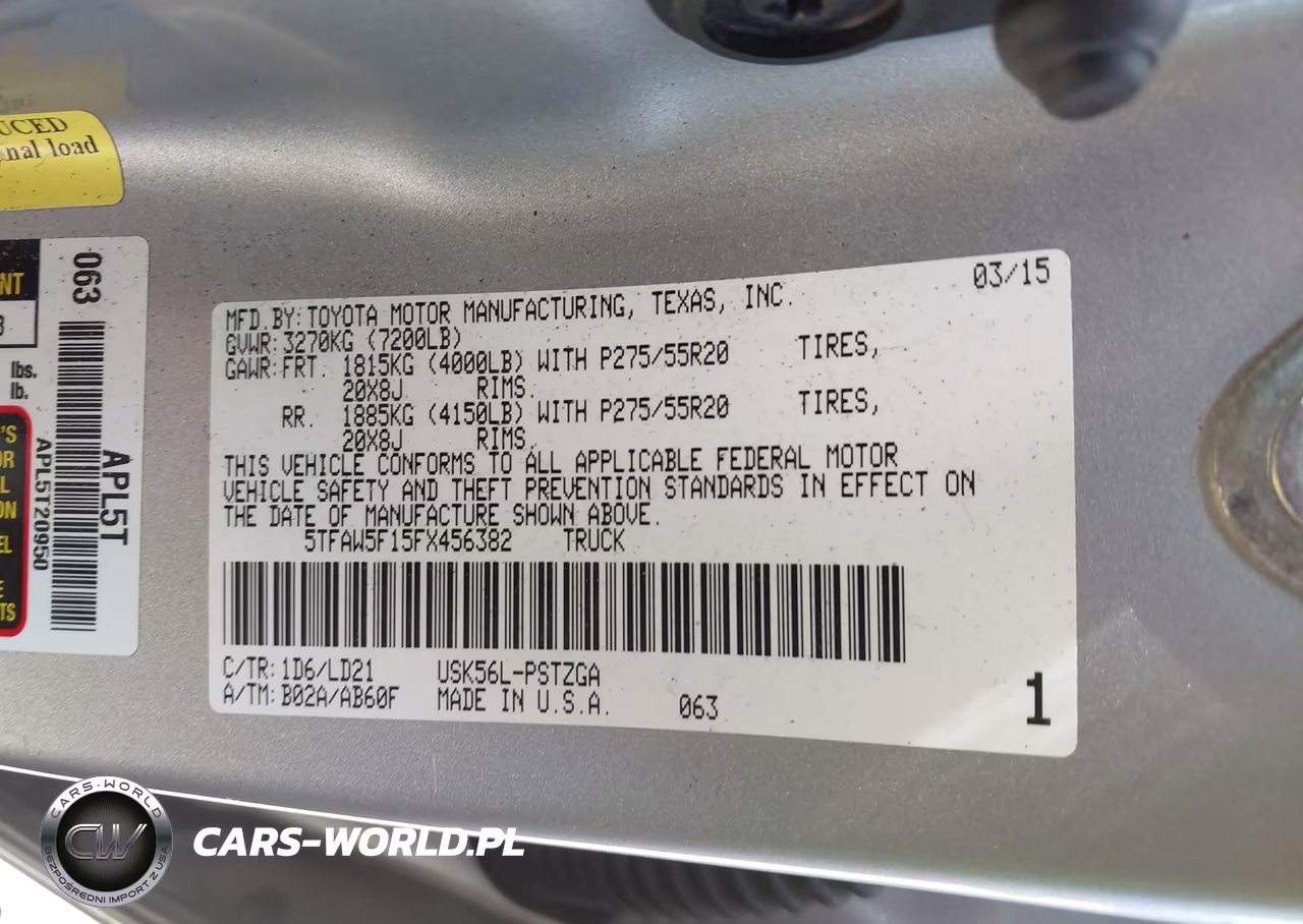 2015 Toyota Tundra 1794 5.7L V8 VIN:5TFAW5F15FX456382 - 9