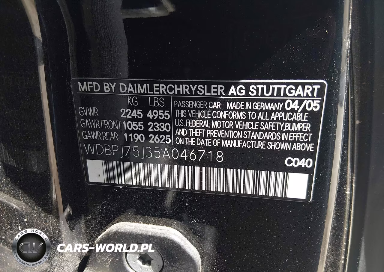 2005 Mercedes-Benz Cl 500 VIN:WDBPJ75J35A046718 - 9