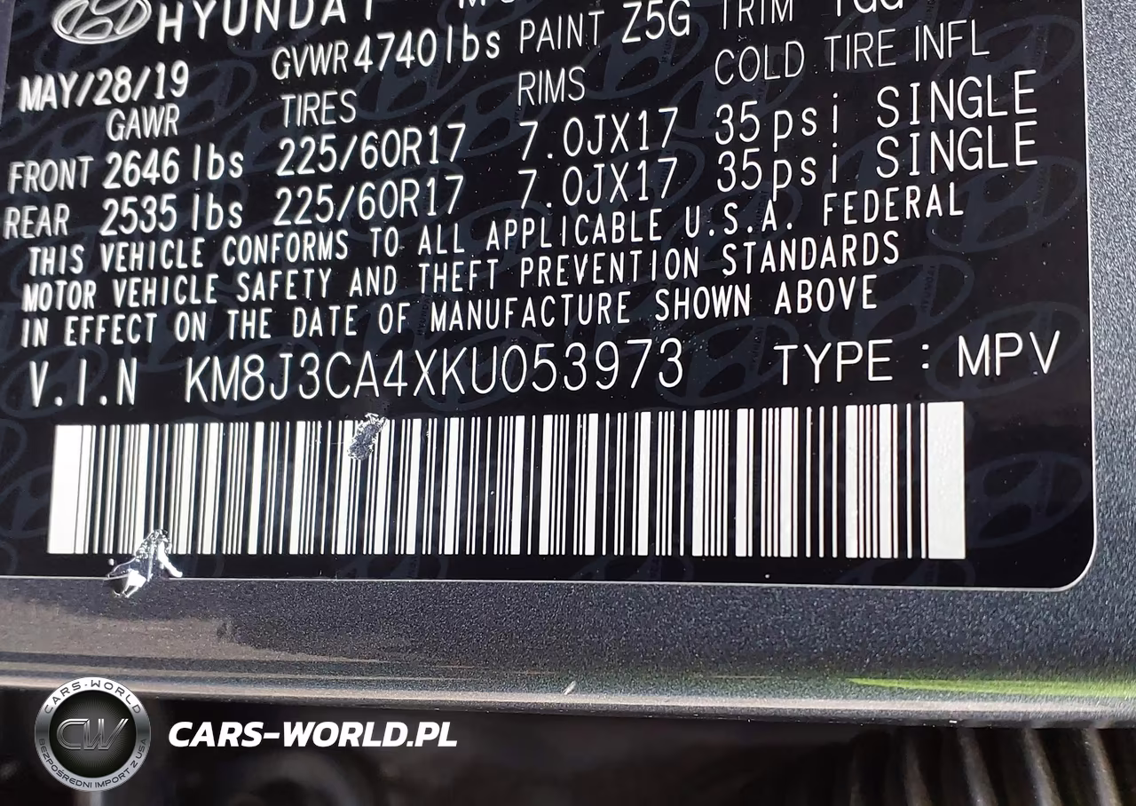 2019 Hyundai Tucson Value VIN:KM8J3CA4XKU053973 - 9