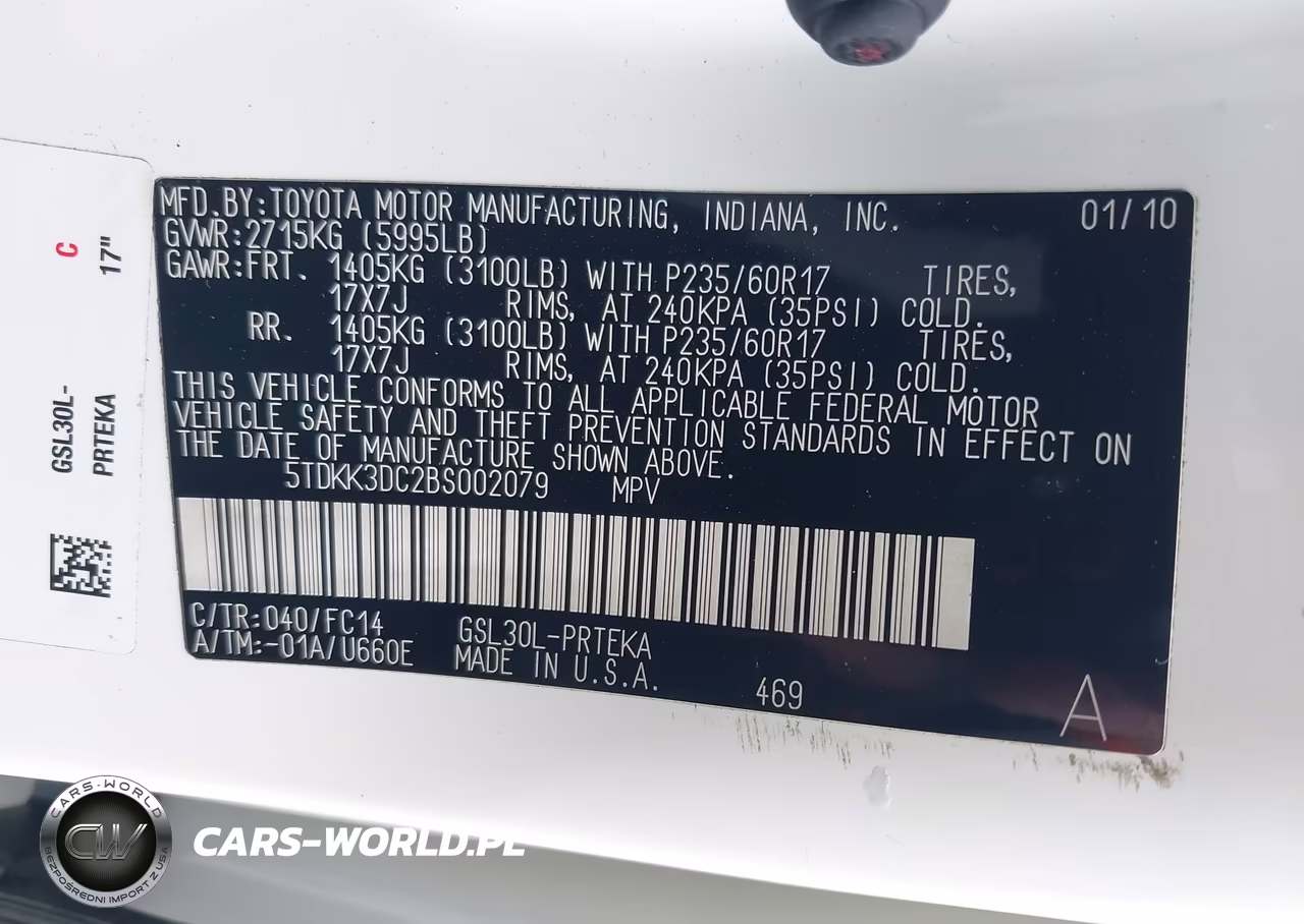 2011 Toyota Sienna Le V6 VIN:5TDKK3DC2BS002079 - 9