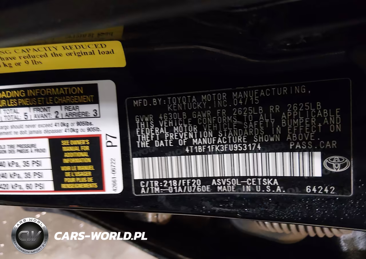 2015 Toyota Camry Se VIN:4T1BF1FK3FU953174 - 9