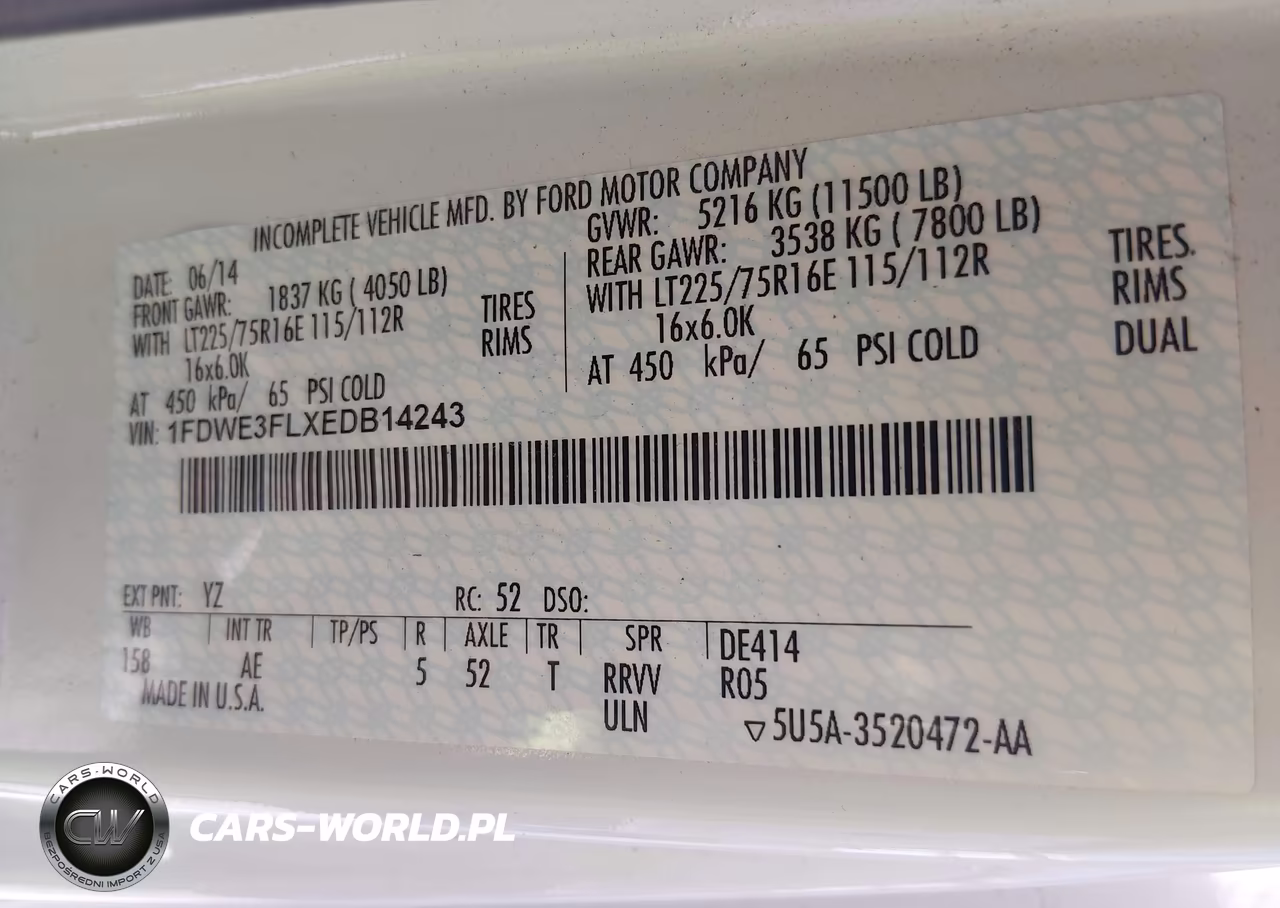 2014 Ford E-350 Cutaway VIN:1FDWE3FLXEDB14243 - 8