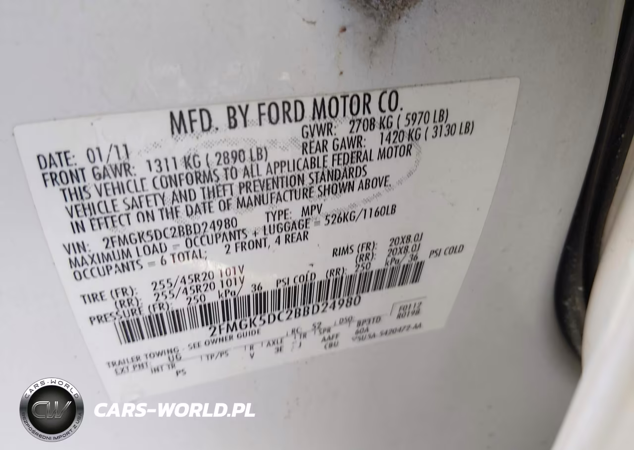 2011 Ford Flex Limited VIN:2FMGK5DC2BBD24980 - 9