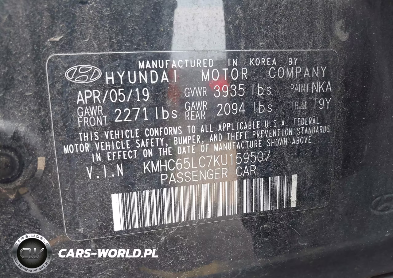 2019 Hyundai Ioniq Hybrid Blue VIN:KMHC65LC7KU159507 - 9