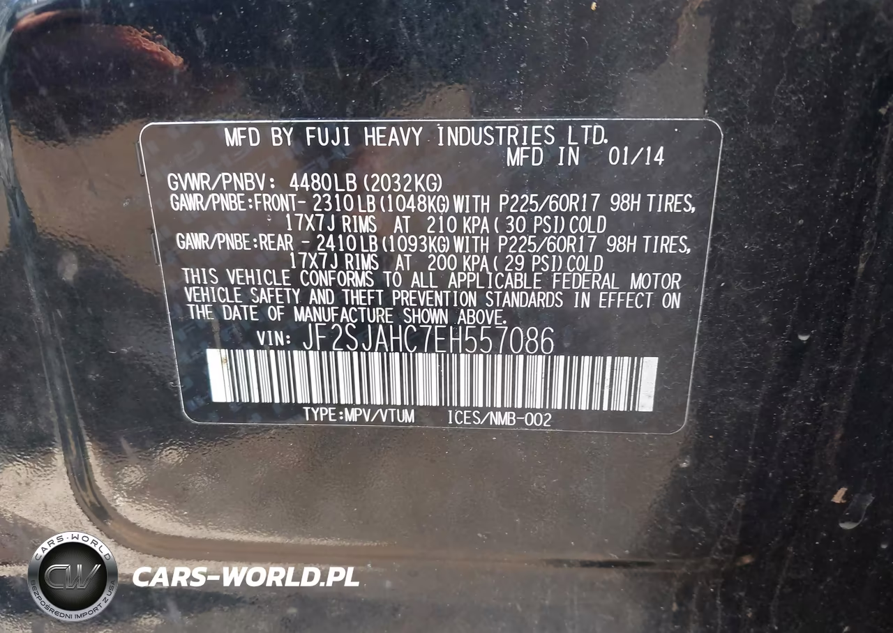 2014 Subaru Forester 2.5I Limited VIN:JF2SJAHC7EH557086 - 9