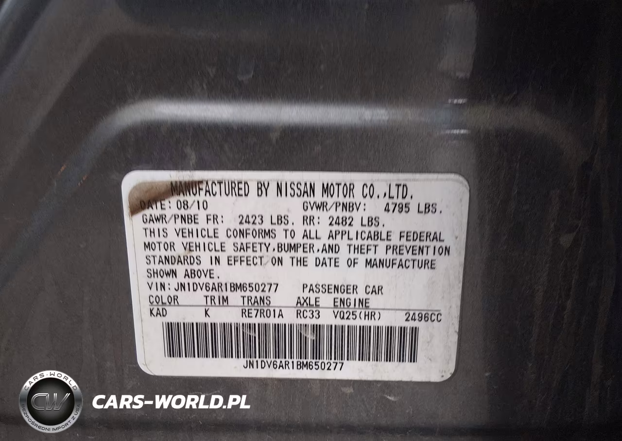 2011 Infiniti G25X VIN:JN1DV6AR1BM650277 - 9