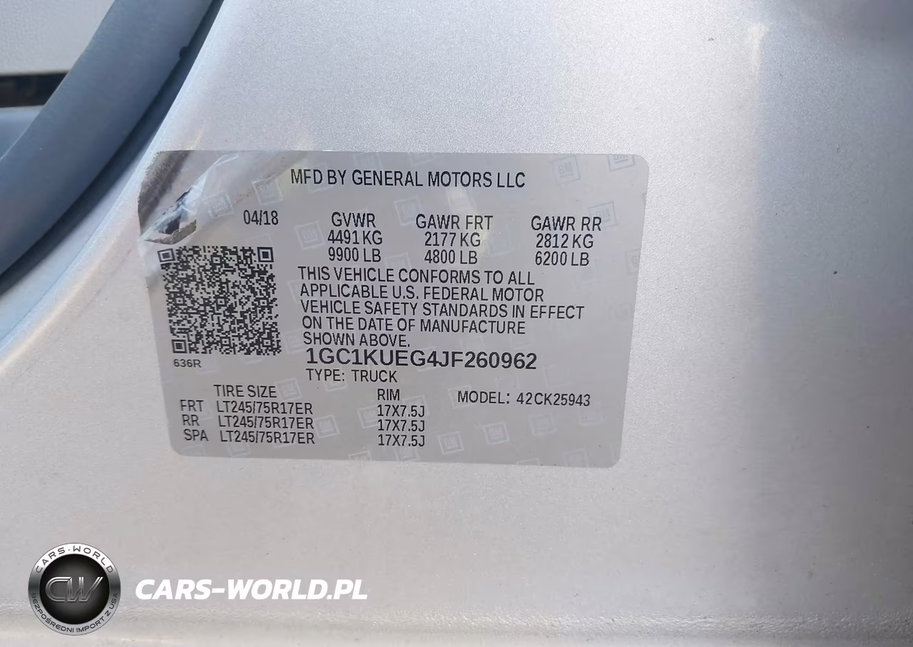 2018 Chevrolet Silverado 2500Hd Wt VIN:1GC1KUEG4JF260962 - 9