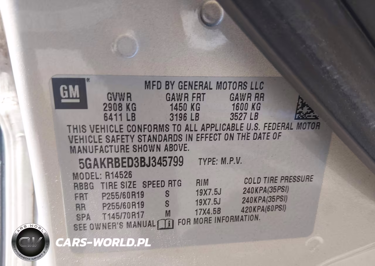 2011 Buick Enclave 1Xl VIN:5GAKRBED3BJ345799 - 9