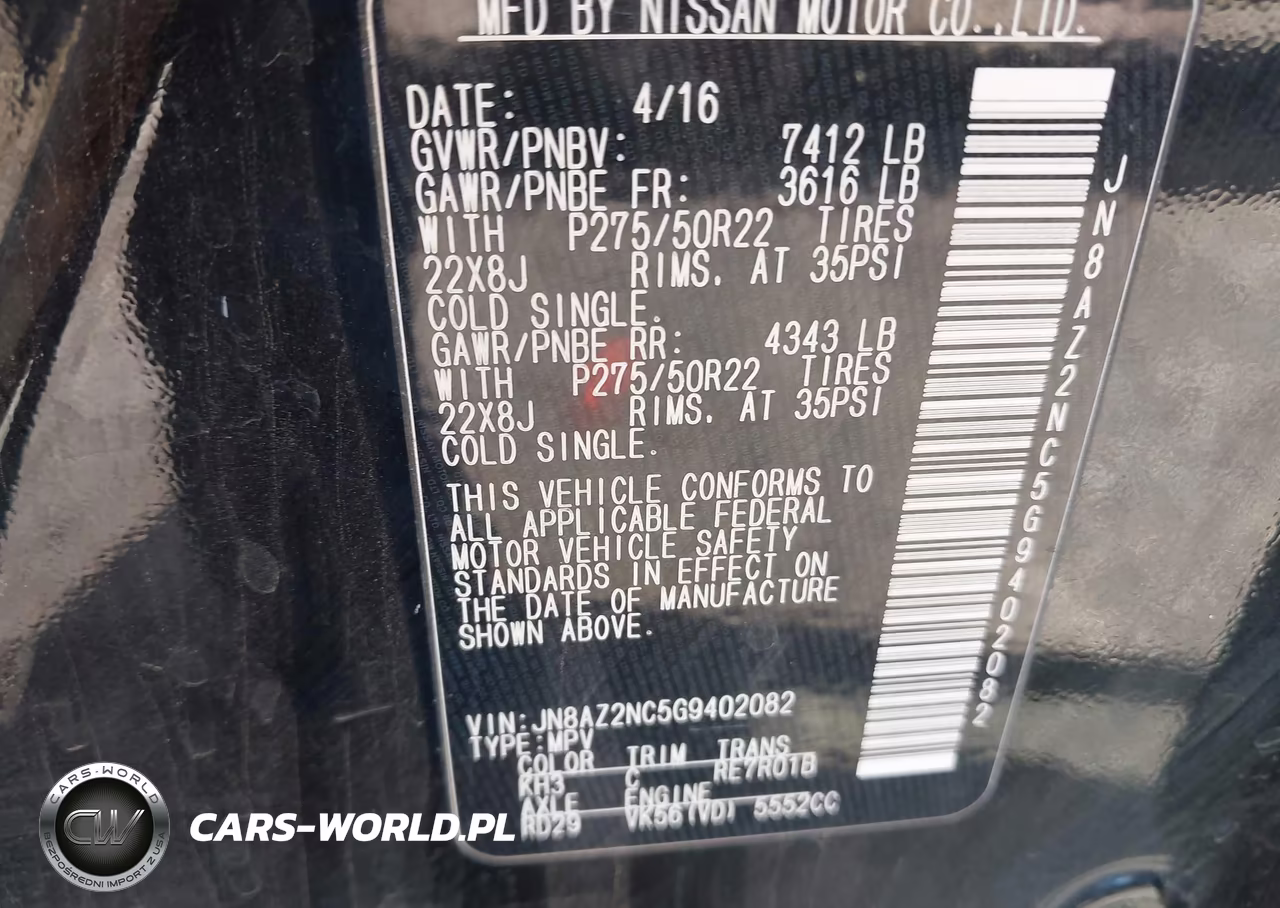 2016 Infiniti Qx80 Limited VIN:JN8AZ2NC5G9402082 - 9
