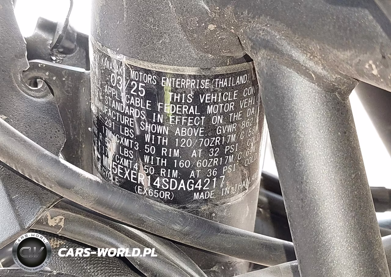 2025 Kawasaki Ex650 R VIN:ML5EXER14SDAG4217 - 10