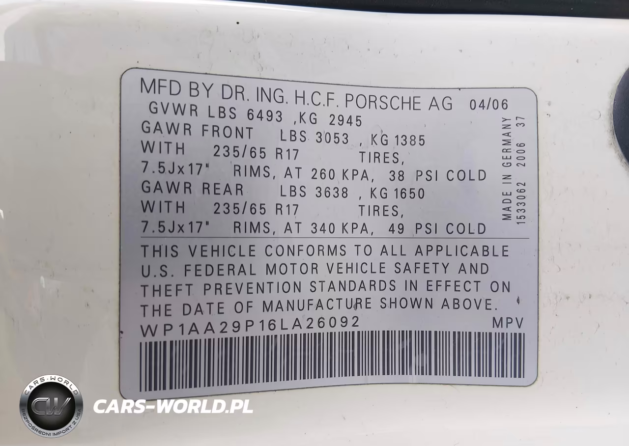 2006 Porsche Cayenne VIN:WP1AA29P16LA26092 - 9