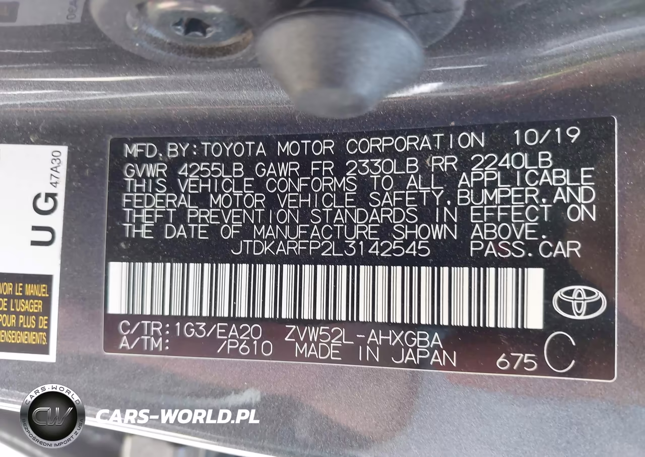 2020 Toyota Prius Prime Xle VIN:JTDKARFP2L3142545 - 9
