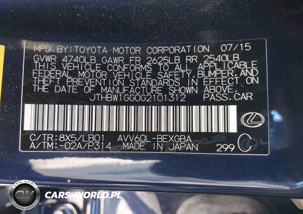 2016 Lexus Es 300H VIN:JTHBW1GG0G2101312 - 9