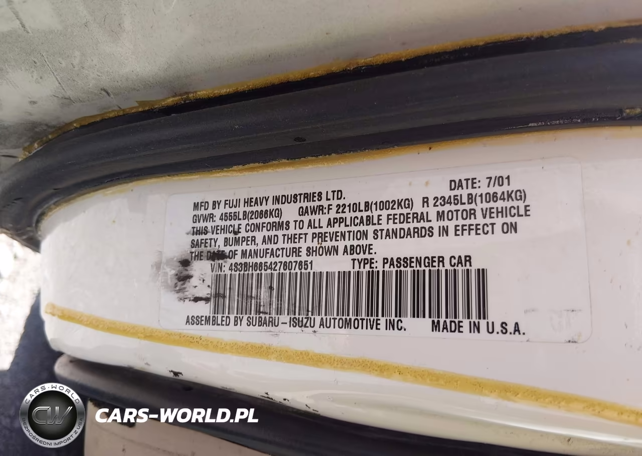 2002 Subaru Outback VIN:4S3BH665427607651 - 9