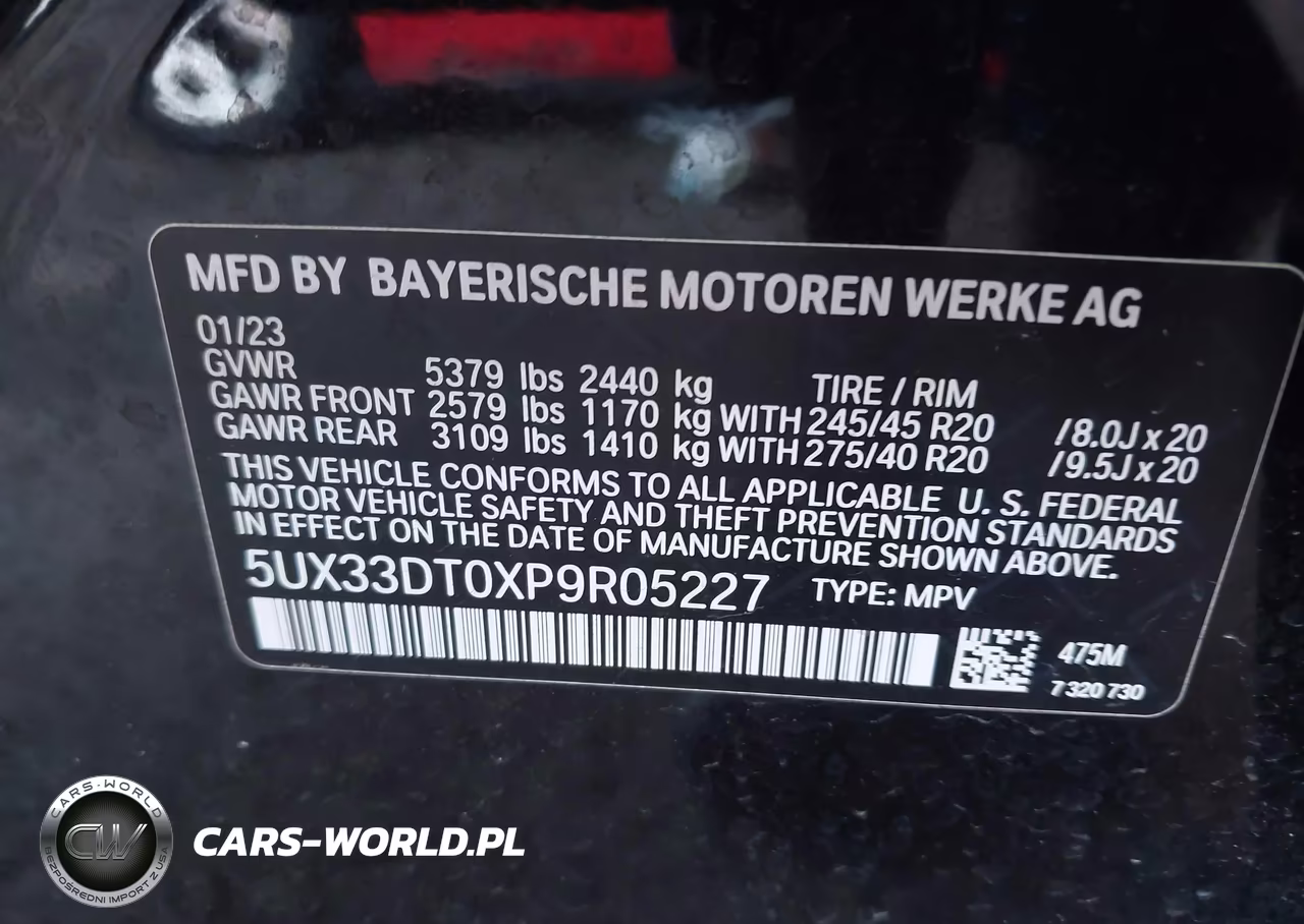 2023 BMW X4 xDrive30I VIN:5UX33DT0XP9R05227 - 9