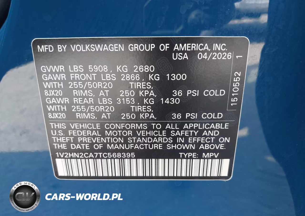 2026 Volkswagen Atlas Se With Technology VIN:1V2HN2CA7TC568395 - 9