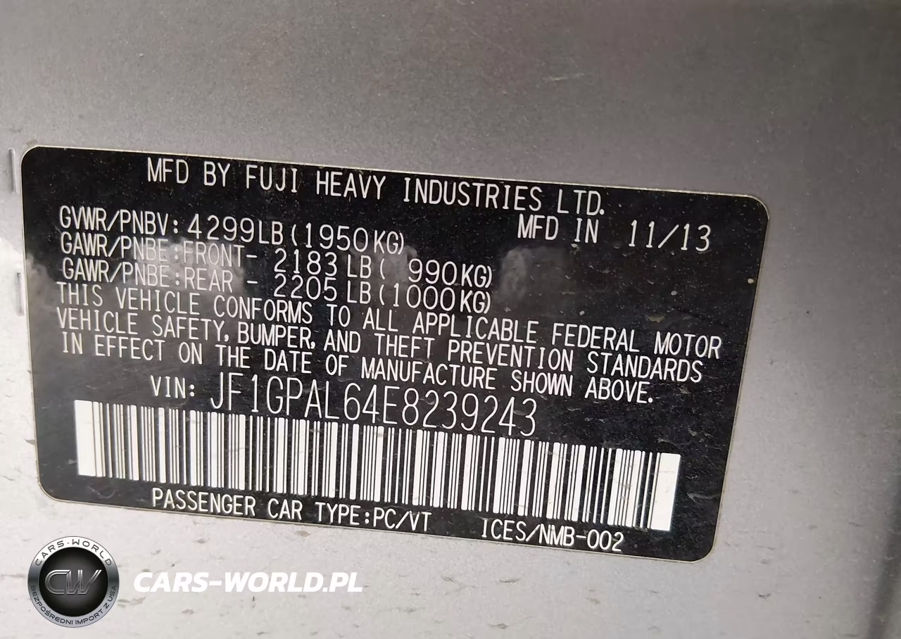 2014 Subaru Impreza 2.0I Sport Premium VIN:JF1GPAL64E8239243 - 9
