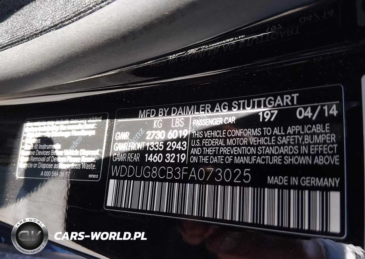 2015 Mercedes-Benz S 550 VIN:WDDUG8CB3FA073025 - 9