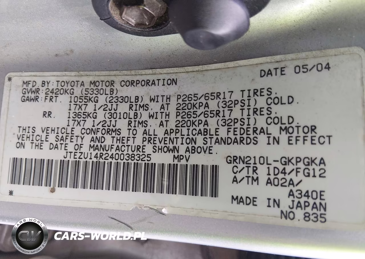 2004 Toyota 4Runner Sr5 V6 VIN:JTEZU14R240038325 - 9