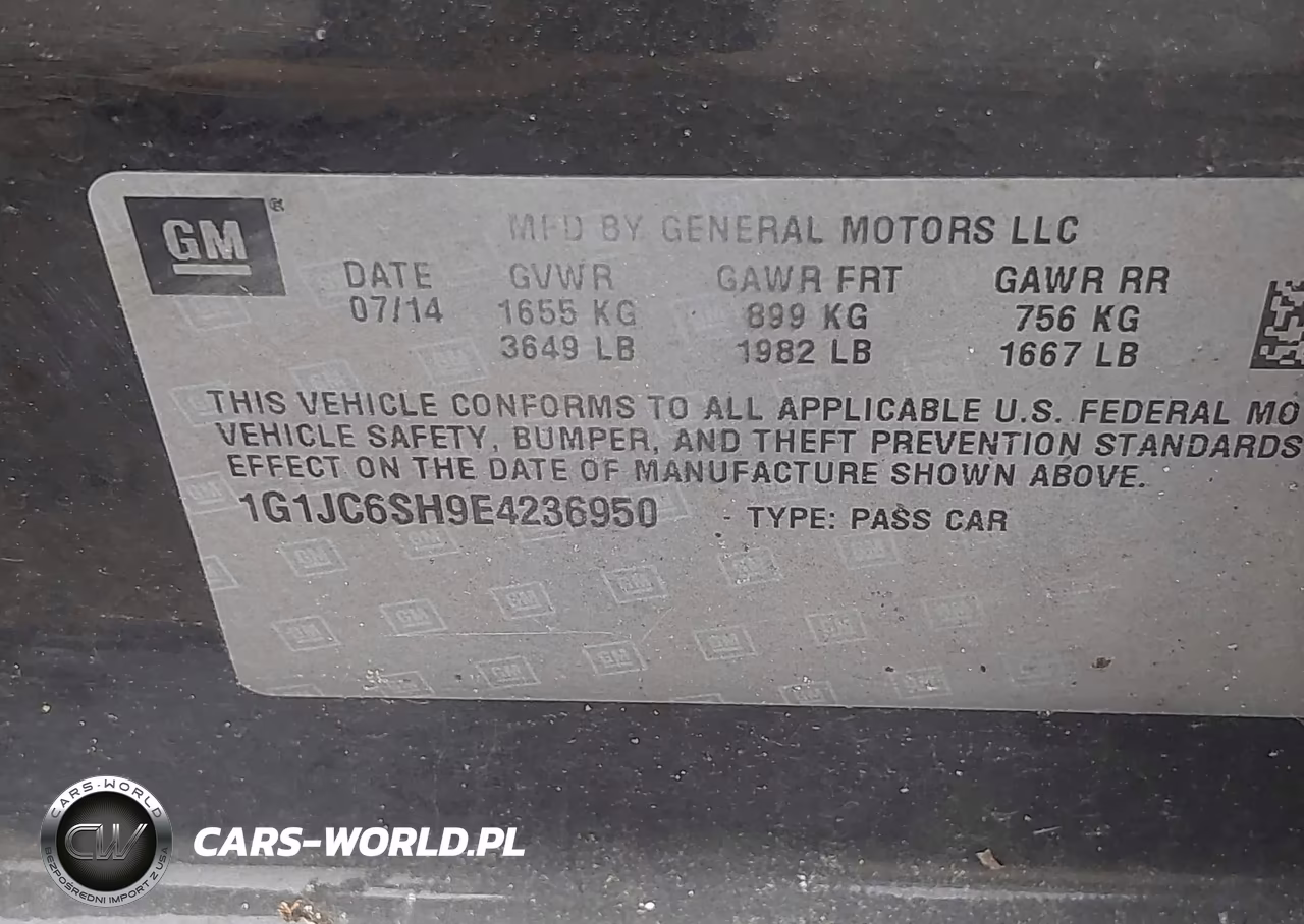 2014 Chevrolet Sonic Lt Auto VIN:1G1JC6SH9E4236950 - 9