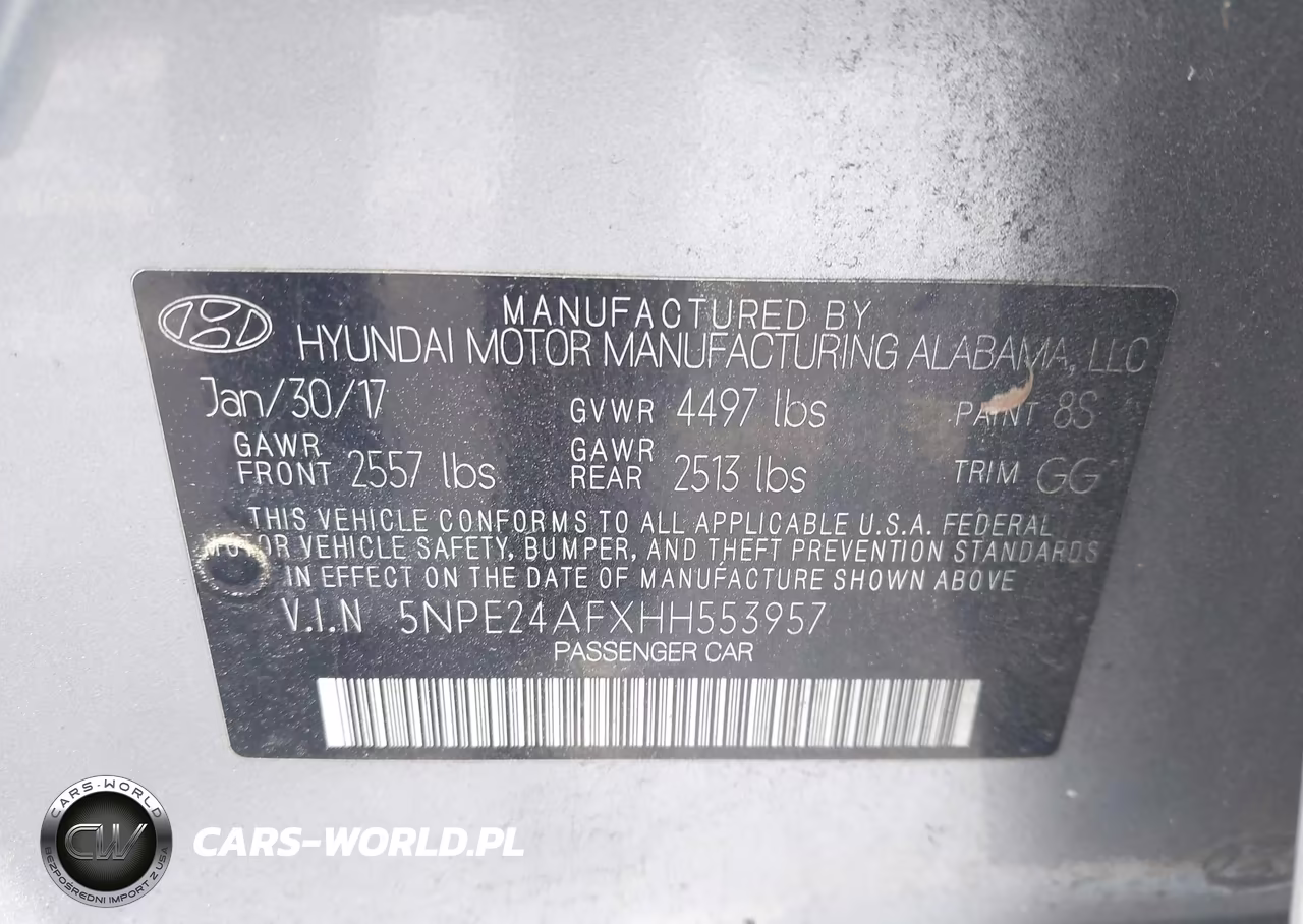 2017 Hyundai Sonata VIN:5NPE24AFXHH553957 - 9