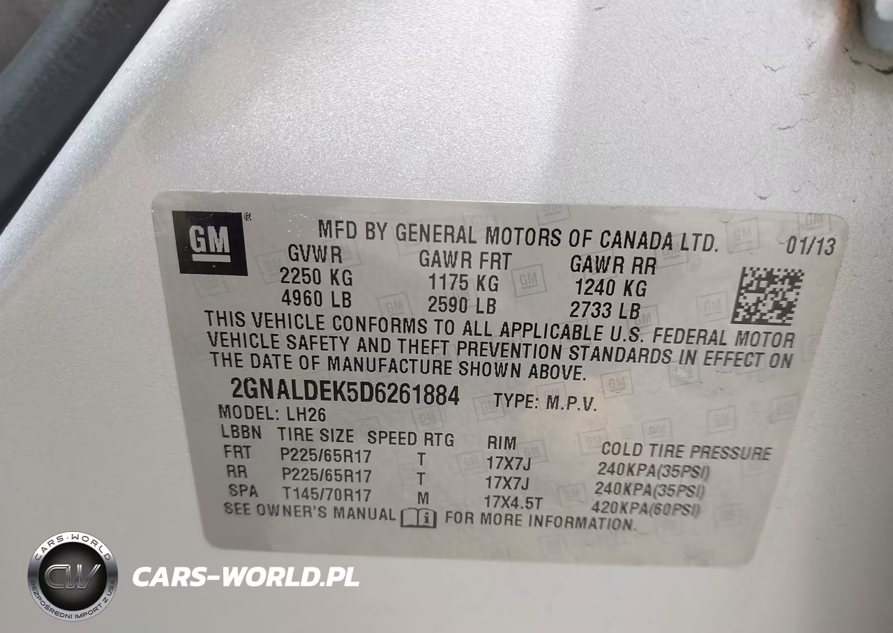 2013 Chevrolet Equinox 1Lt VIN:2GNALDEK5D6261884 - 9