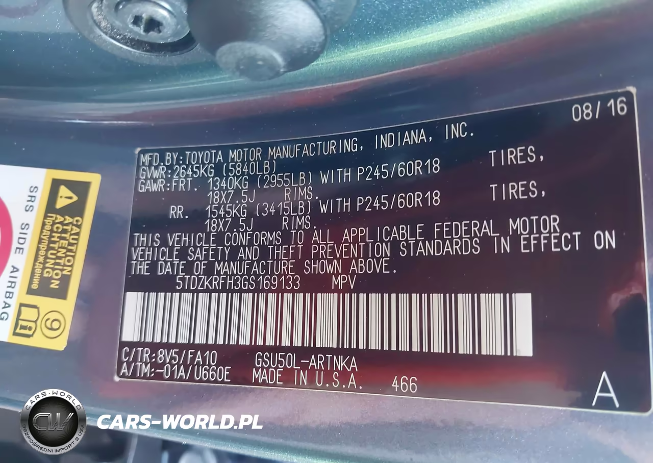 2016 Toyota Highlander Le Plus V6 VIN:5TDZKRFH3GS169133 - 9