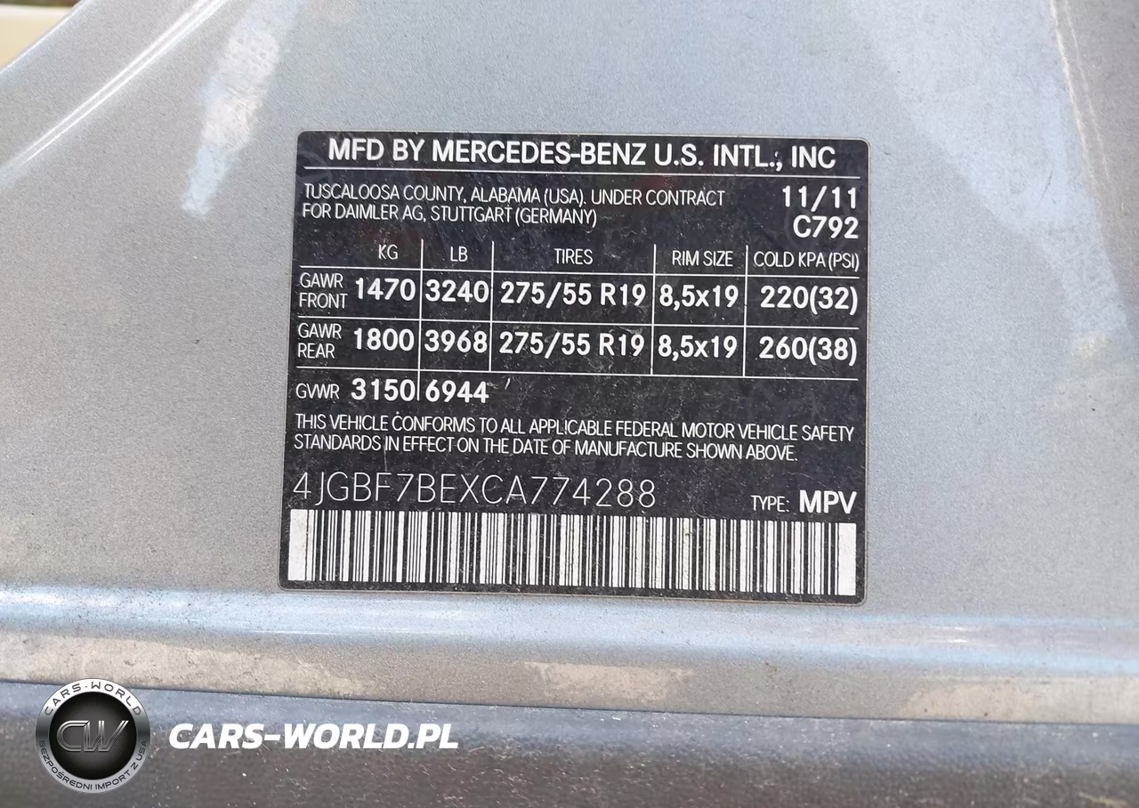 2012 Mercedes-Benz Gl 450 4Matic VIN:4JGBF7BEXCA774288 - 9