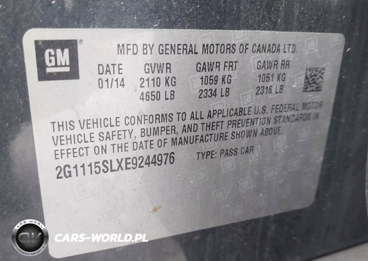 2014 Chevrolet Impala 1Lt VIN:2G1115SLXE9244976 - 9