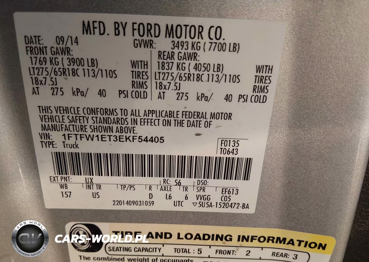 2014 Ford F-150 Xlt VIN:1FTFW1ET3EKF54405 - 9