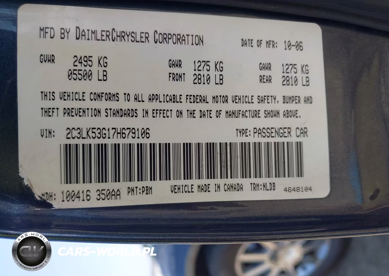 2007 Chrysler 300 Touring VIN:2C3LK53G17H679106 - 9