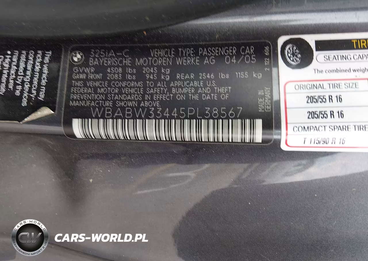 2005 BMW 325Ci VIN:WBABW33445PL38567 - 9